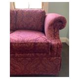 Rounded Back Damask Three Seat Sofa 