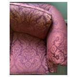 Rounded Back Damask Three Seat Sofa 
