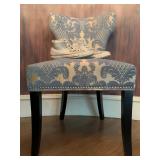T Back Accent Chair in Velvet Damask  