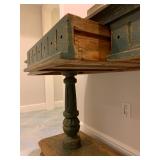 English Country Trestle Style Work Table 