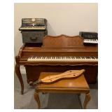 Acrosonic by Baldwin Upright Piano, Dulcimer, Crucianelli Accordion, Titano Organette Accordion  