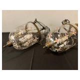 Hand Painted French Style Hanging Lantern Fixtures 