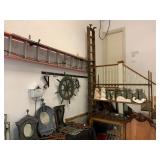  Architectural Salvage, Antique Library Ladder  