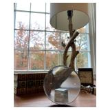 Silver Gilt Branch Lamp, Leather Bound Books 