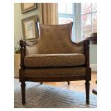 Vintage Carved Arm Armchairs in Wild Leopard Print 