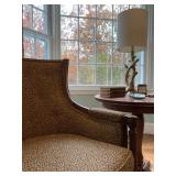 Vintage Carved Arm Armchairs in Wild Leopard Print 