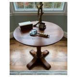 Cherry Round Occasional Table with Pedestal Base 