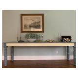 Francisco A Carter, Watercolor, Turned Leg Library Table in Pastel 