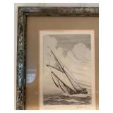 Blue Nose and Norwegian Timer Schooner, Signed Etchings