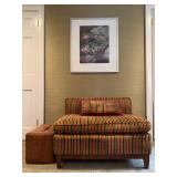 Dunbar, Mid Century Armless Armchair, Striped Velvet 