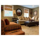 Dunbar, Mid Century Armless Armchair, Striped Velvet, Crate and Barrel Sectional