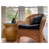 Wicker Armchairs, PAIR, with Ottoman 