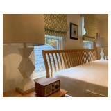 Slatted Back Sleigh Bed, KING, Tempurpedic Mattress, Trivoli Radio, Geometric Lamps