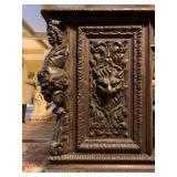 Carved Figural Partners Desk Attributed to R.J. Horner