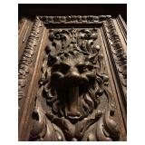 Carved Figural Partners Desk Attributed to R.J. Horner