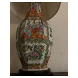 Chinese Export Rose Medallion Chinese Export Pottery Lamp