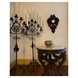 Cast Iron Standing Candelabra, PAIR, After Cyril Colnick 