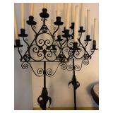Cast Iron Standing Candelabra, PAIR, After Cyril Colnick 