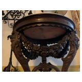 Figural Carved Marble Top Table