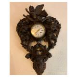 American Rocco Carved Wall Clock, Attributed to Geo. J Henkels / Paris and Philadelphia 
