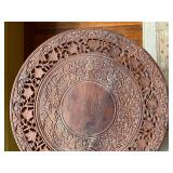 Hand Carved Folding Accent Table