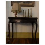 Flip Top Card Table, Marble Lamp, Brass Fire Nozzle, Henry K Barnes, Boston