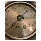 Brass Steam Gage, 8 &1/2 Inch, Star Brass Manufacturing Co, United Shoe Manufacturing Corp