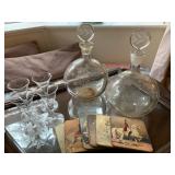 Etched Decanters Whiskey and Brandy