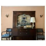 Mahogany Sideboard, Empire Style Bent Arm Armchairs