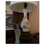 Antique Hand Blown Glass Vase, Murano Glass Lamp