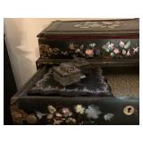 Paper Mache and Mother of Pearl Inlaid Desk