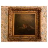 Ship in a Storm, Robert Salmon, Oil on Canvas, 1840