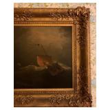 Ship in a Storm, Robert Salmon, Oil on Canvas, 1840