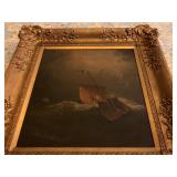 Ship in a Storm, Robert Salmon, Oil on Canvas, 1840