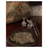 Needlepoint Handbag, Perfume Bottles