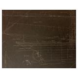 Stand with Engraved Slate Inset, Clipper Ship