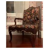 Needlepoint Exposed Arm Armchair