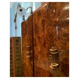 Art Deco Cabinet in Burl Wood with Marble Top 