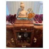 Art Deco Burl Wood Marble Top Sideboard 