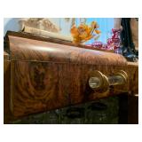 Art Deco Burl Wood Marble Top Sideboard 