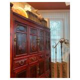 Chinese Cabinet Decorated with Warriors in Gilt  