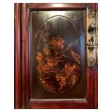 Chinese Cabinet Decorated with Warriors in Gilt  