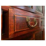 Chinese Cabinet Decorated with Warriors in Gilt  