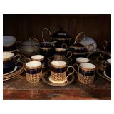 Limoges Blue and Gilt Tea Set 