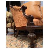 Victorian Carved Frame Settee, Bronze Mounted French Settee 