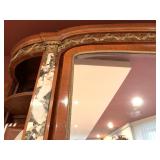 Antique Gilt Bronze and Marble Mirrored Front Armoire 