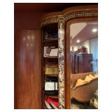 Antique Gilt Bronze and Marble Mirrored Front Armoire, Vintage Purses Featuring Ferragamo  