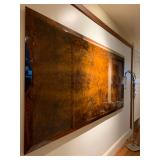 Burl Wood Table Top with Inlay, Signed, Art Deco Floor Lamp 