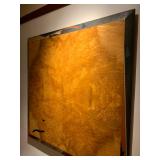 Burl Wood Table Top with Inlay, Signed 