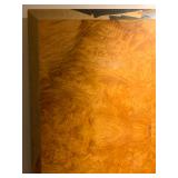 Burl Wood Table Top with Inlay, Signed 